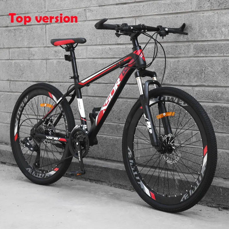 Взрослый горный велосипед скоростной внедорожный дорожный велосипед мужской и женский студенческий легкий велосипед взрослый студенческий - Цвет: Black red