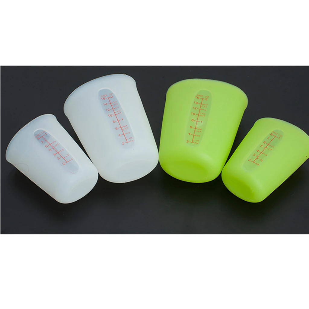 Silicone Measuring Cup Pinch&Pour Baking Tool Measurement With Scale Pinch Pour Mix Stir Cup