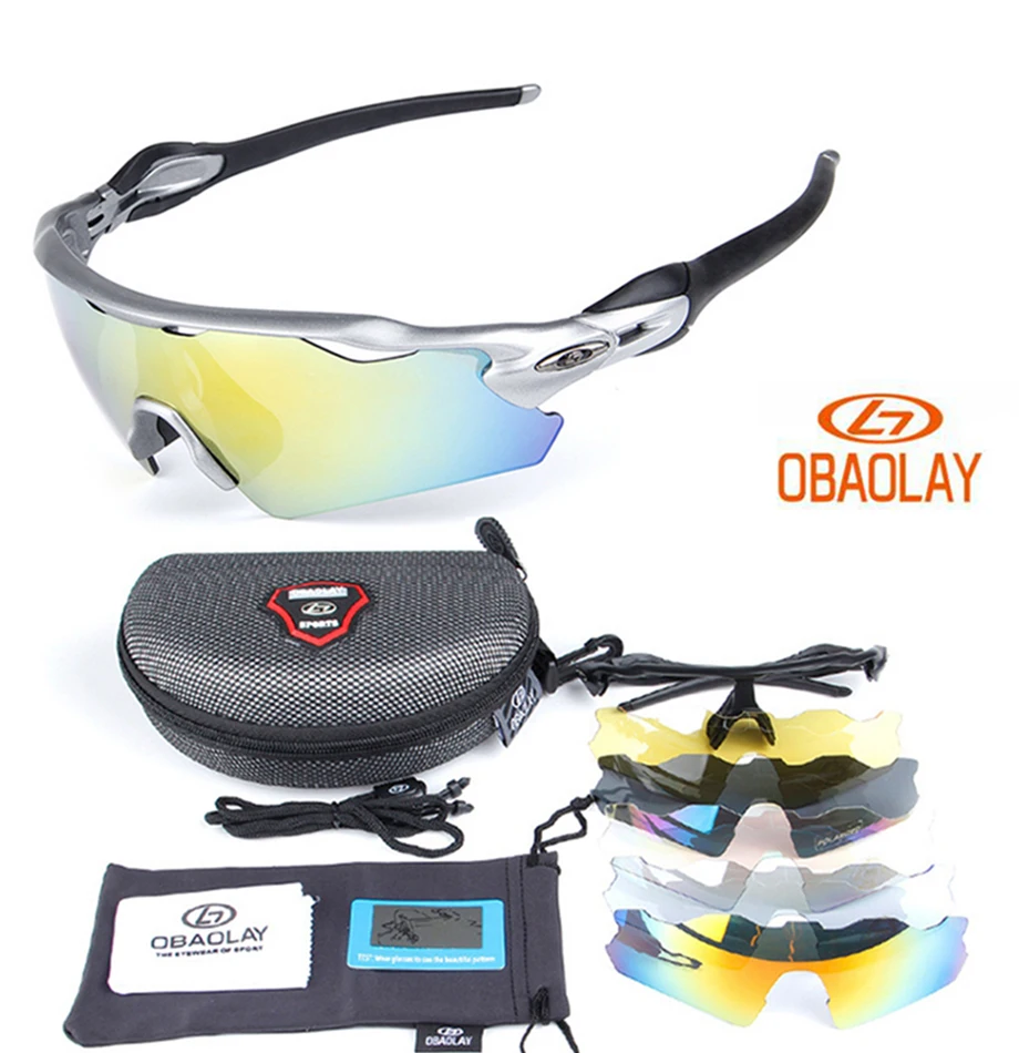 OBAOLAY5 линзы UV400 поляризованные очки для верховой езды, ветрозащитные мужские и женские велосипедные очки, очки для спорта на открытом воздухе, рыбалки, гольфа