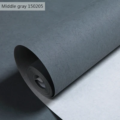 Middle gray 150205 Современные промышленные Стильные Простые сплошные обои в рулонах длинное волокно нетканые обои для гостиной спальни украшения дома моющиеся - Цвет: Middle gray 150205