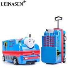 LEINASEN 3D детский Багаж ABS+ PC Автомобильная игрушка из мультфильма чехол на колесиках Жесткий чемодан детские чемоданы для переноски подарок ребенку, можно кататься