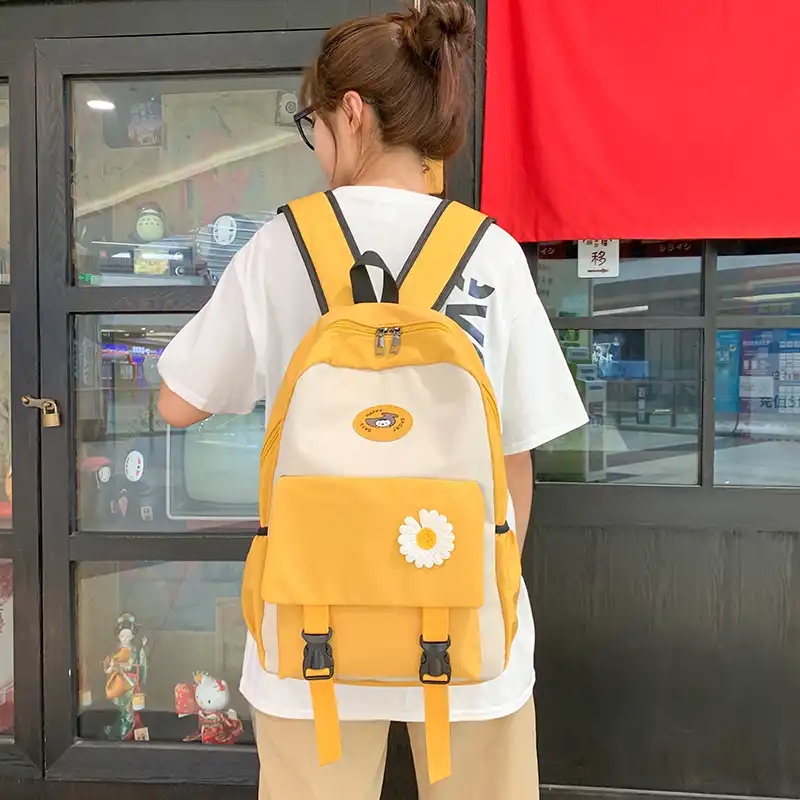 ファッションバックルコットン生地リュックかわいい女性ランドセル代の少女かわいいバックパック原宿女性バッグレディース高級 バックパック Aliexpress