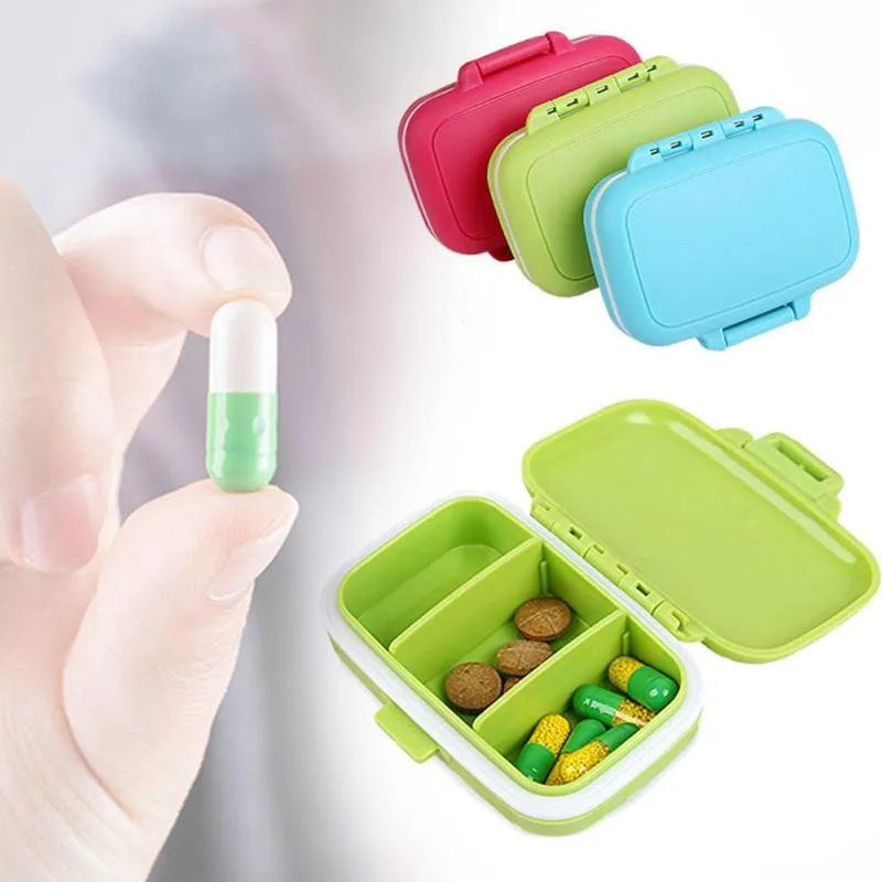 

Portable Mini Pill Case Medicine Boxes 3 Grids Travel Home Medical Drugs Tablet Empty Container Home Holder Cases