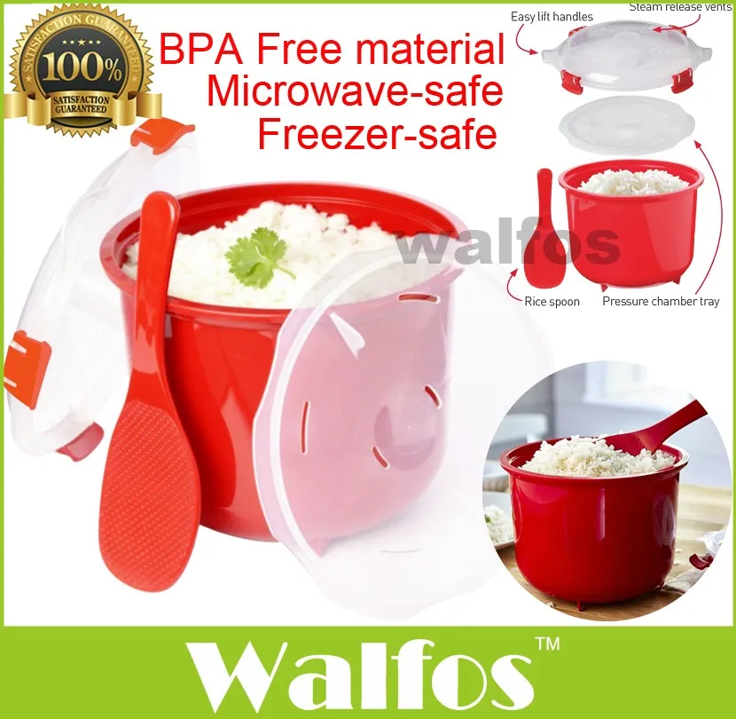 Sistema Microwave Rice Cooker 2.6L Vegetable Pasta Steamer Cook  BPA Free Spoon 