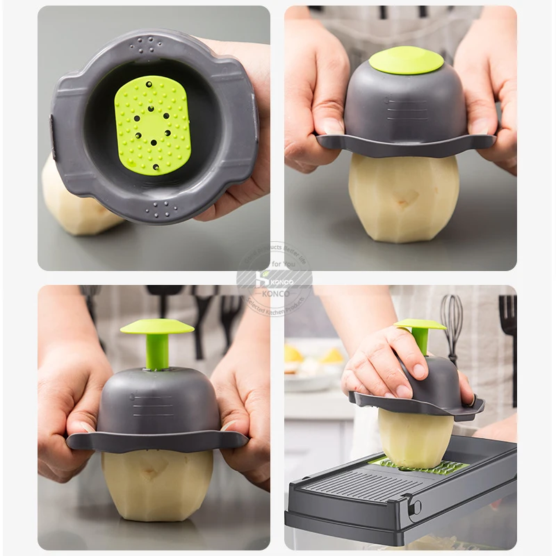 Konco многофункциональная кухонная терка для овощей фруктов инструменты Картофелемялка Рисер устройство резки овощей измельчитель морковки