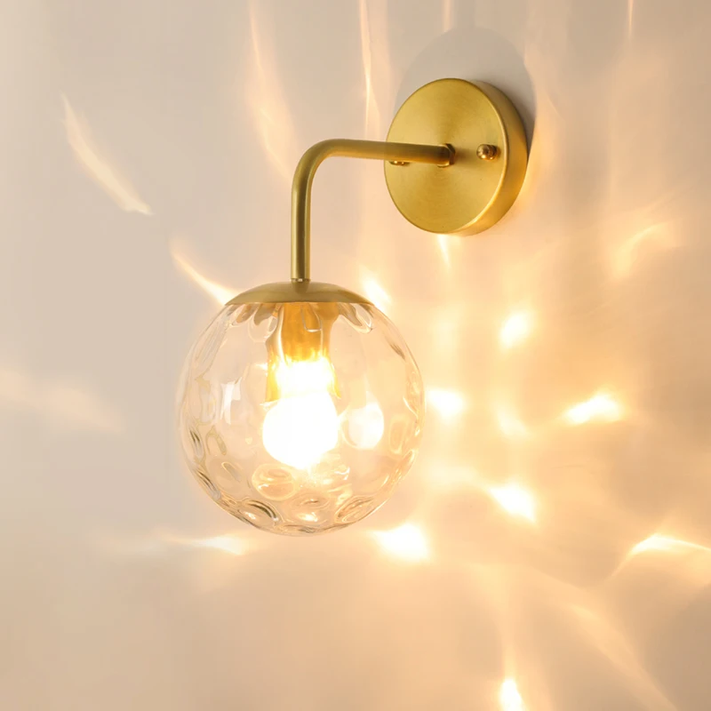 Современный стеклянный настенный светильник Золотой светодиодный настенный светильник для домашнего декора Коридор Спальня подсветка для зеркала в ванной комнате скандинавский внутренний свет