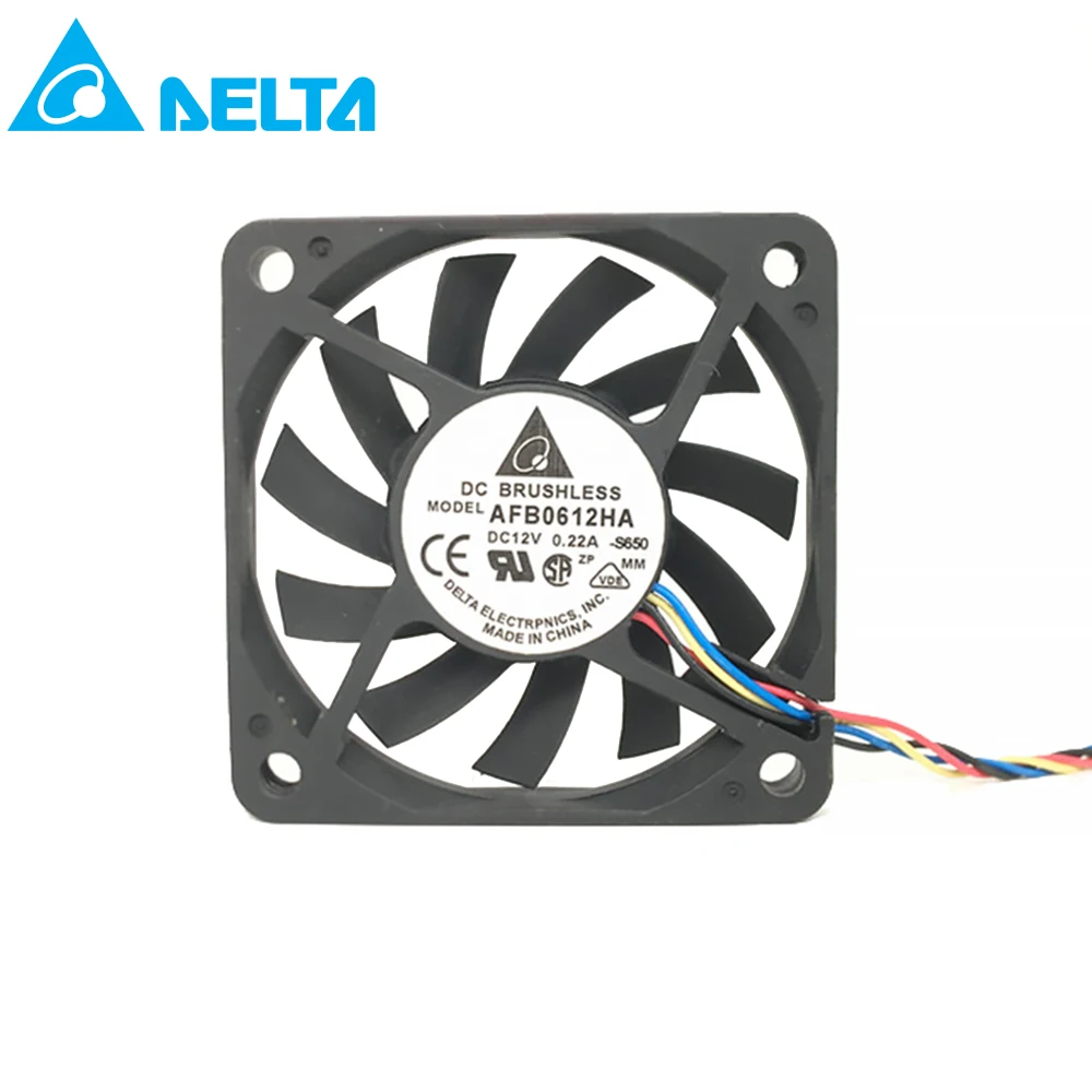 

for delta AFB0612HA DC 12V 0.22A Cooling Fan For Server Square Fan 60x60x10mm 3-wire dc brushless 6cm cooler