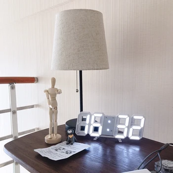 

Nordic Modern Design Wall Clock LED Digital Date Temperature Humidity Display Clocks Living Room Decoration Salon Home Table New