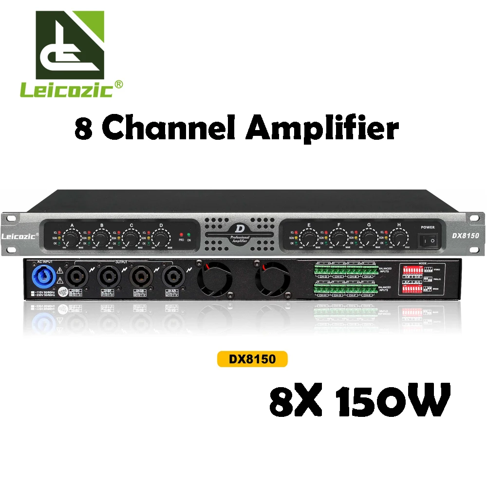 Leicozic DX8150 8 Channel Amplifier Class D Professional Sound Amplificador 8x 150W At 8Ohms DJ Equipment Professional Audio