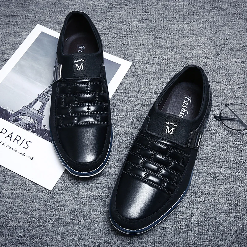 Autumn winter plush warmth Oxfords Leather Men Shoes Fashion Casual Slip On Formal Business Wedding Dress Shoes Big Size