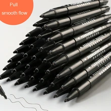 Черные масляные маркеры, кисть, ручка с двойной головкой, крючок, линия, ручка, чернила, маркер, водонепроницаемый, не выцветает, не стирается, шероховатая ручка, товары для рукоделия