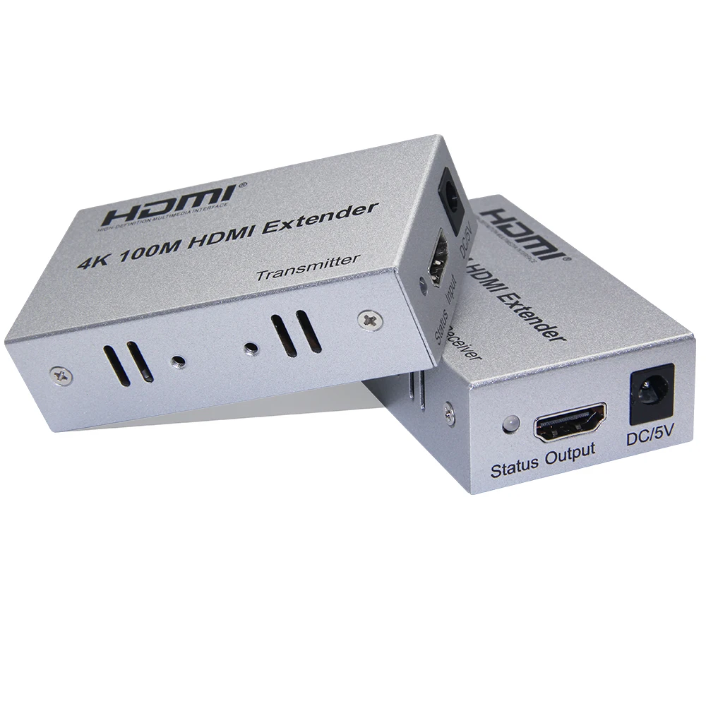 4K HDMI к RJ45 удлинитель преобразователь по cat5e/6 кабелям до 100 м для ПК ноутбука HD ТВ PS4