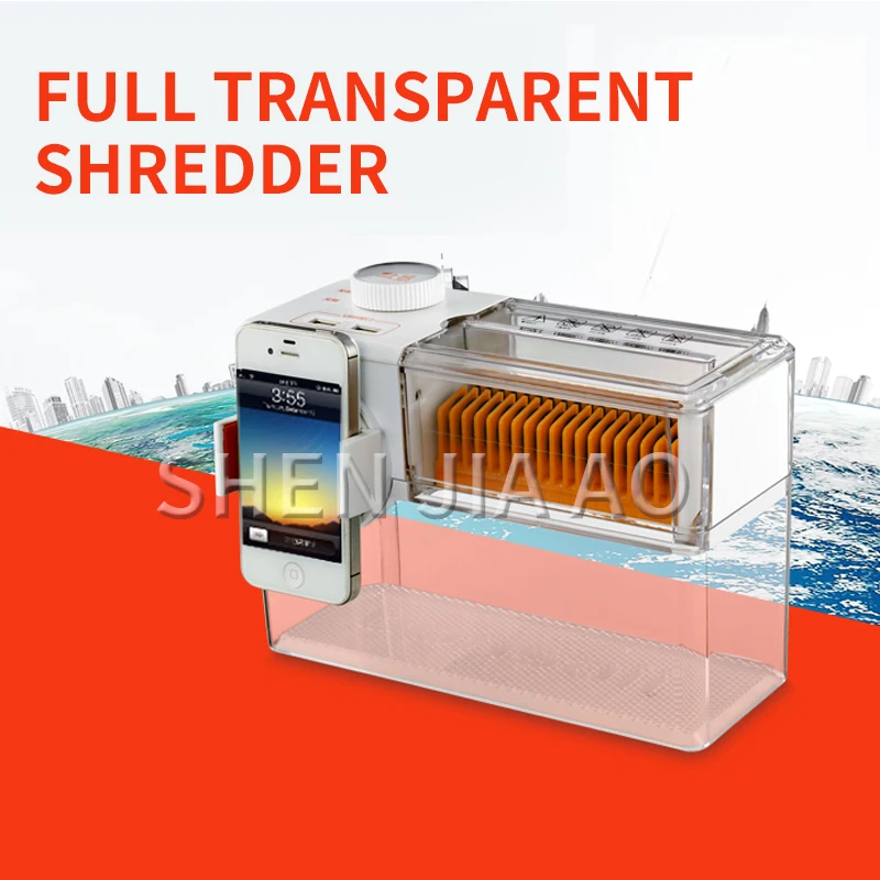 T100 usb shredder office portable electric small shredder mini home desktop office 3 level secret With phone holder