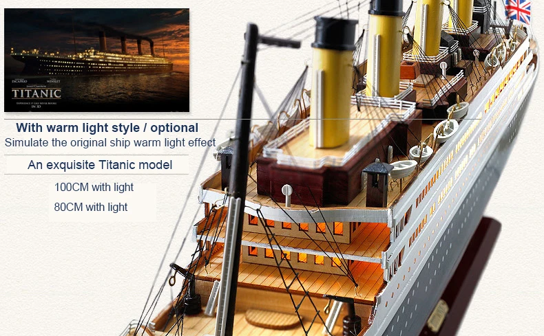 Готовая модель «Титаника» Маятник из твердой древесины модель корабля моделирование Круизный корабль с подсветкой модель