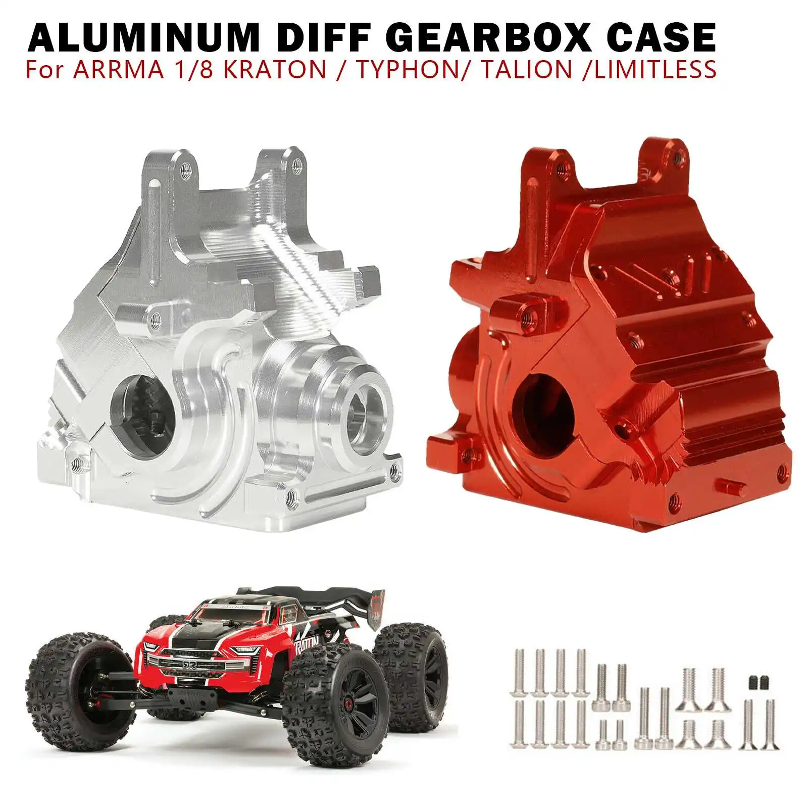 Aluminum Diff Gearbox Case For ARRMA 1//8 KRATON TYPHON// TALION //LIMITLESS