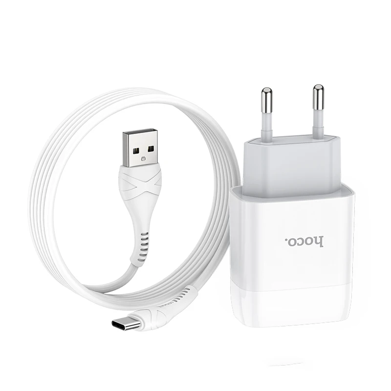 HOCO C72A, 20 шт./лот,, 5 В, 2,4 А, USB зарядное устройство для iPhone 11 Xs Max, евро вилка, настенное зарядное устройство, адаптер для samsung, Xiaomi, huawei