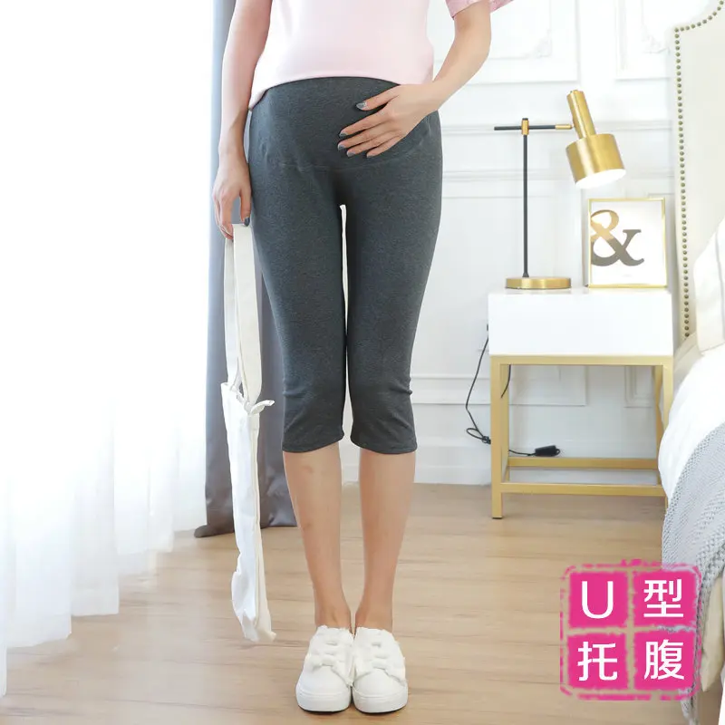 

[U-Shaped Abdominal Support Capri] 2019 Spring And Summer Thin Version Outer Wear Regulation Plus-sized Pure Cotton Leggings for