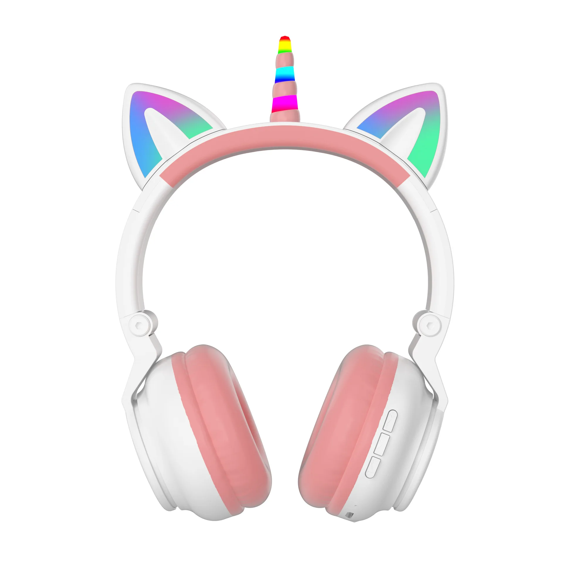 RGB Unicorn Kids Wireless Headphones With Mic,Control RGB Light Girls Music Stereo Earphone Mobile Phone Children's Headset Gift bluetooth headphones