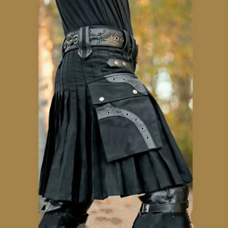 60% OFF SHUJIN 2020 New Scottish Mens Kilt Traditional Skirt Metal Classic Retro Traditional Personality Kilts Check Pattern Skirts