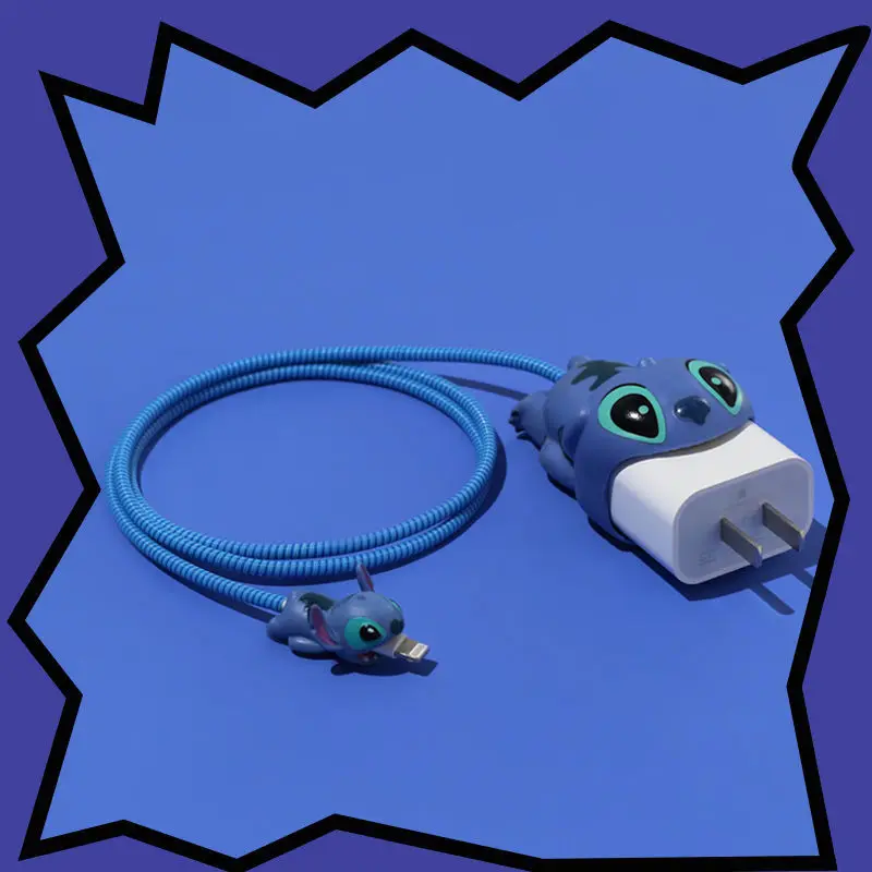 Disney Stitch Bite USB Cable Protector Cable Organizer Data Line Management Charging Safe Protection Winder For iPhone11 12 usb c fast charge