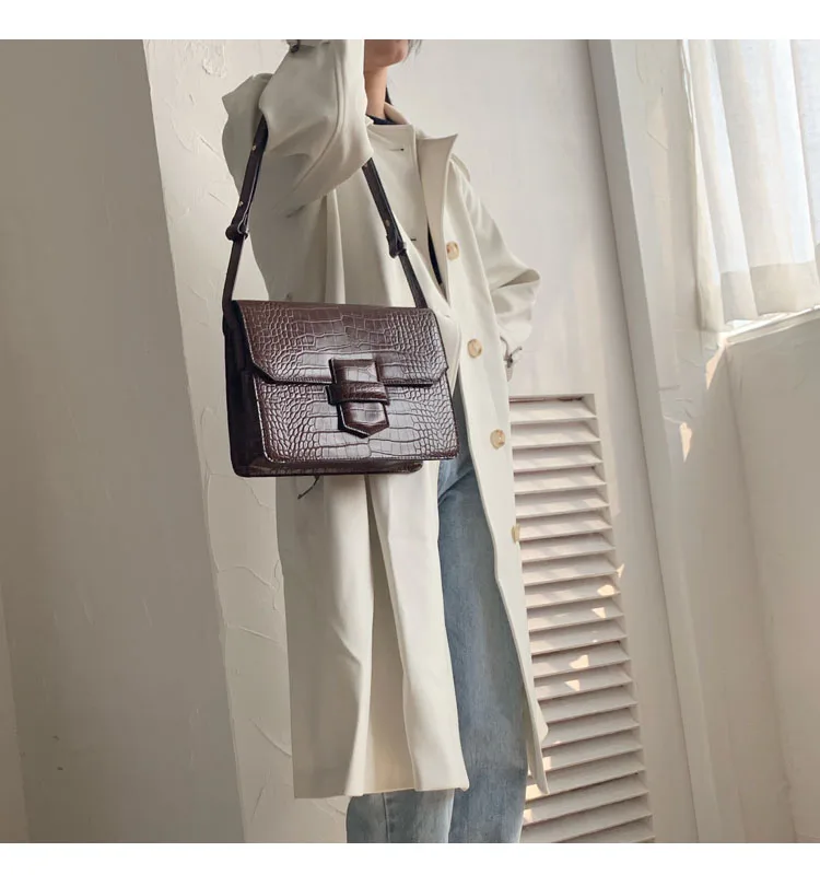 Bolsa Mujer, сумки для женщин, роскошные сумки, женские сумки, дизайнерские, крокодиловый узор, кожа, сумка через плечо, сумка-мессенджер