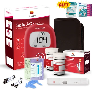 

Sinocare Safe AQ Smart Blood Glucose Meter Diabetes Glucometer Kit with 50Pcs Blood Sugar Diabetes Test Strips&Lancets Needles