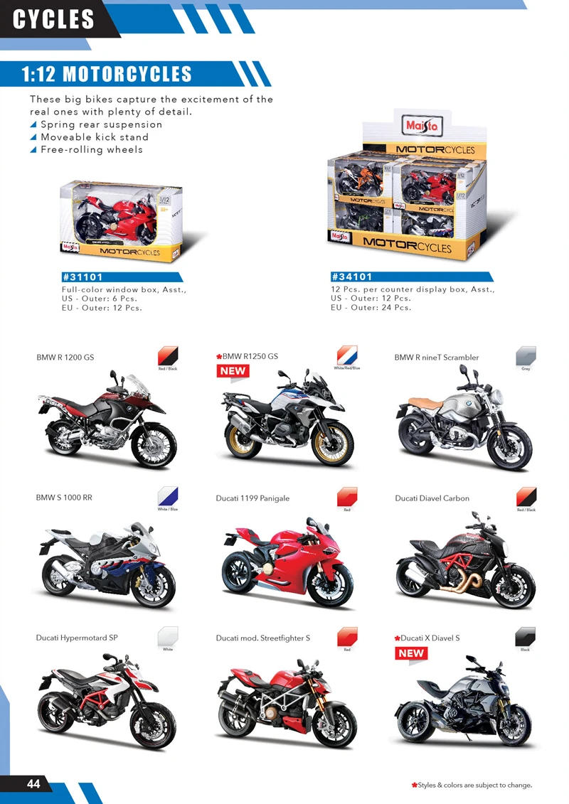 Réplicas de Motocicleta de Carbono com Detalhes Maisto Escala Ducati Diavel Autênticos Motocicleta Modelo Coleção Presente Brinquedo 1:12 26 com detalhes autênticos, brinquedo para presente, coleção