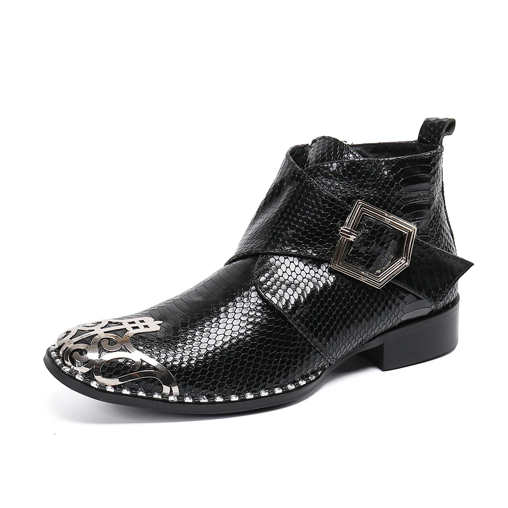 

YIHONGMEIQI 2020 new big black Chelsea Boots Men's ankle boots Real Leather Boots Men's clothes shoes