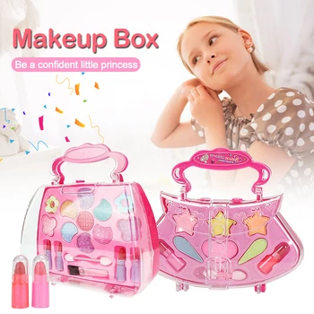 

2SET Non-Toxic Children Girls Simulation Dressing Table Makeup Toy Cosmetics Party Performances Dressing Box Set makeup setTSLM1