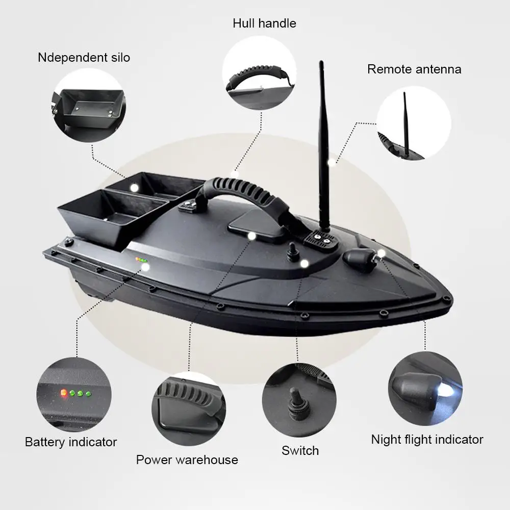 

Remote Control Fishing Bait Boat Beach Toys Water 400m ABS Fish Finder Sea Feeding Particles Tackle Outdoor