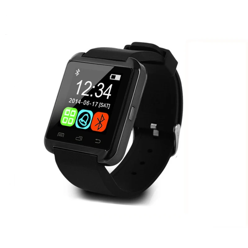 Bluetooth Смарт часы U8 для мужчин и женщин спортивная Электроника Smartwatch с камерой Whatsapp для Android Поддержка SIM TF карты водонепроницаемый - Цвет: Черный