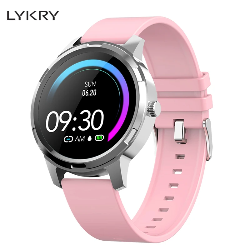 

LYKRY X20 Women Smart Watch 1.3 Inch Round Full Touch Screen Sport Fitness Tracker Heart Rate Monitor IP67 Waterproof for Huawei