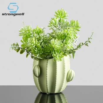 

Simulation Cactus Model Flower Pot Desktop Decoration Ornaments Ceramic Flower Arrangement Home Decoration Artware Fairy Garden