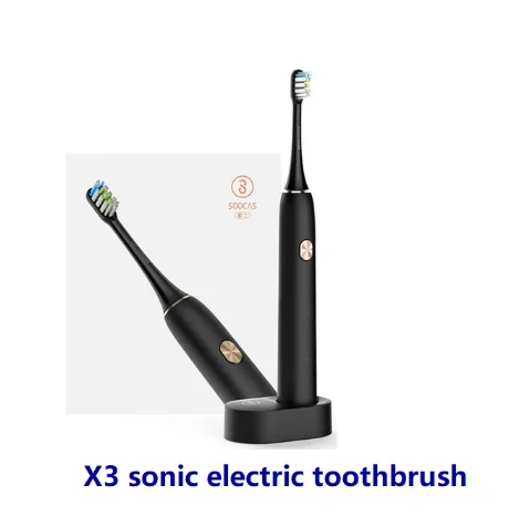 black standard Xiaomi Soocas X3 sonic Автоматическая электрическая звуковая ультра звуковая зубная щетка Xiaomi Bluetooth USB перезаряжаемая электрическая зубная щетка - Цвет: black standard