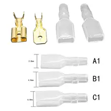 200 шт. обжимной рукав терминалов провода разъем 2,8 мм/4,8 мм/6,3 мм Мужской Женский металлический