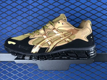 

Asics Tiger AWAKE GEL-KAYANO 5 360 Men Gold Black Embroidery Running Shoes,Cushioning Outdoor Sports Track Marathon Sneakers