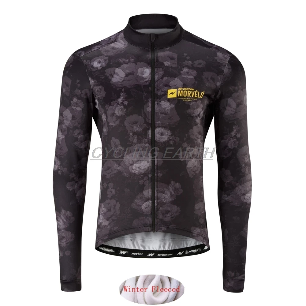 winter jersey Morvelo теплый зима Термальность флис велосипедная одежда Для Мужчин's Велоспорт Джерси костюм для прогулок верховой езды на велосипеде, MTB Костюмы комбинезон, комплект - Цвет: winter jersey
