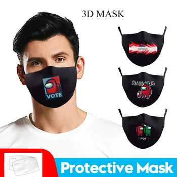 

Game Among Us Crewmate Suspect Face Mask Antivirus Washable Facemask Mouth Masks Men Women Cover Anti Dust Balck Half Facemasks