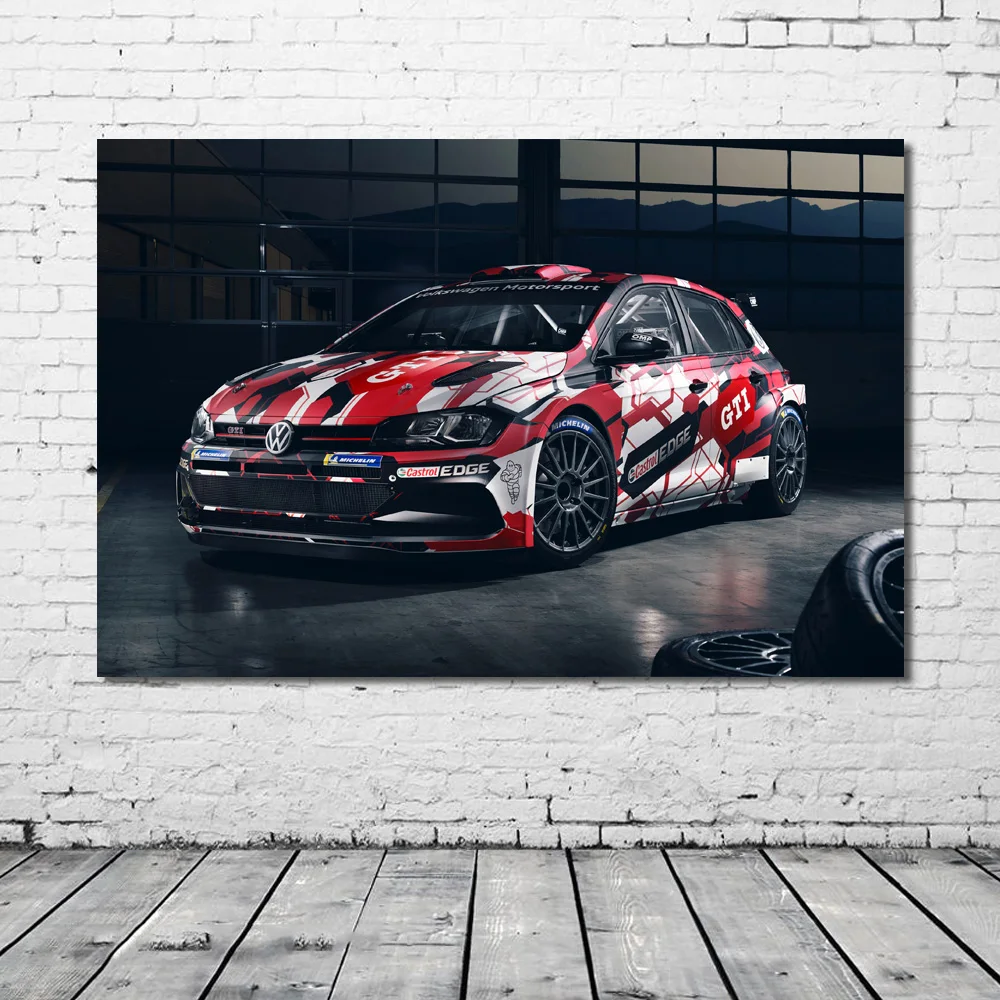 Суперкар футболки-поло GTI R5 гонки автомобиля картина холст настенные