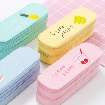 

Kawaii Large Capacity Pencil Case Cute Fruit Pencil Bag Canvas stationery Pencilcase For Girls Gift Kids Pen Box School Supplies