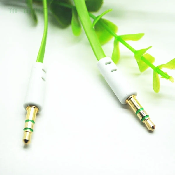 1M Flat Noodle 3 5mm Jack Male to Male Stereo Aux Audio Cable For Car Smart Phone PC MP3 MP4 Headphone Speaker Wire Cord 500pcs