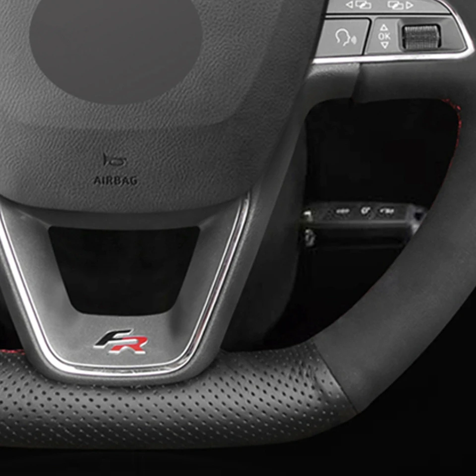 Натуральная кожа замша DIY чехол рулевого колеса автомобиля для Seat Leon Cupra R Leon ST Cupra Ateca FR