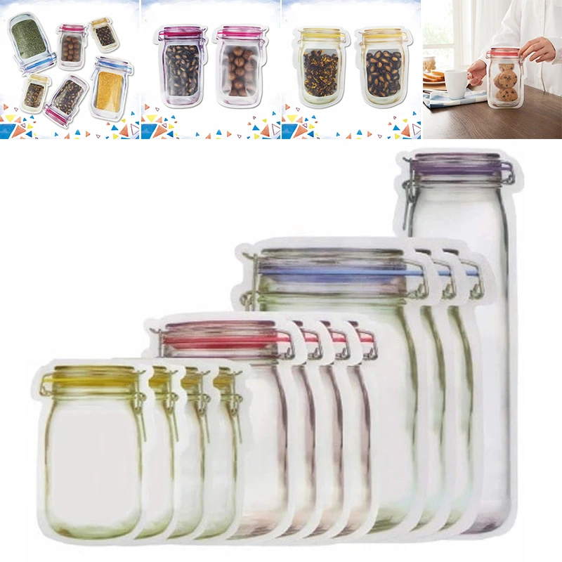 12 шт. Ziplock мешки герметичные многоразовые сумки закуски Еда Saver Чехлы смешанные Размеры сумок с застежкой-молнией для Еда или закуски