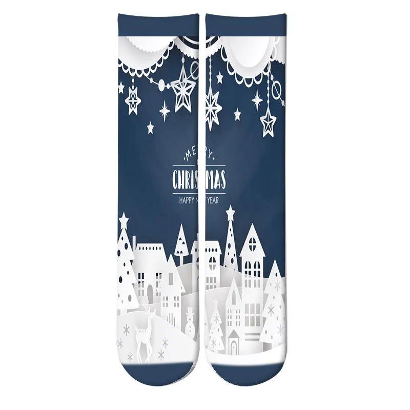Christmas Crew Casual Socks Elk Christmas Candy Santa Claus Snowman Christmas Tree Winter Socks David's Deer Cotton Cute Sock