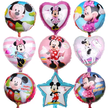 

10/20/50pcs 45*45cm Cartoon Minnie&mickey mouse Balloons Helium foil Happy Birthday Party wedding Decoration globos kids toys