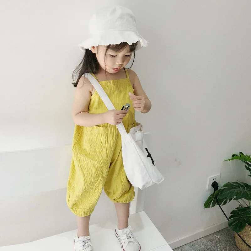 Южная Корея Лето стиль детей Camisole Onesie мужчины и женщины ребенка универсальные брюки