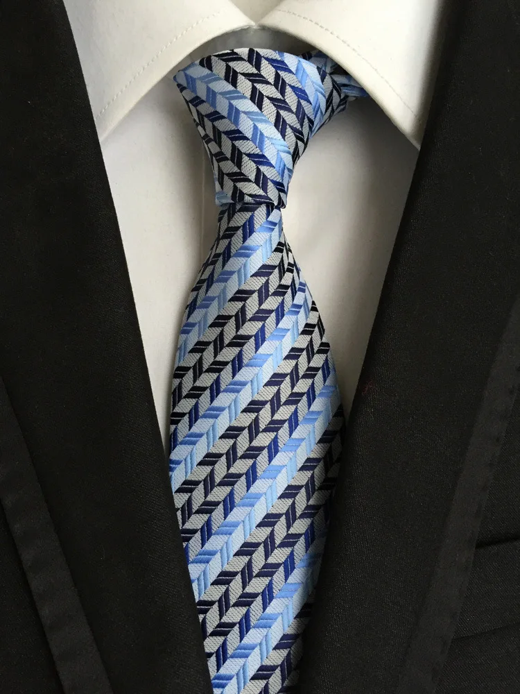 Necktie Мужской Жаккардовый тканый полосатый Свадебный вечерний Рождественский праздничный узкий галстук на шею аксессуар из полиэстера 8 см Шелковый деловой ГАЛСТУК - Цвет: Necktie