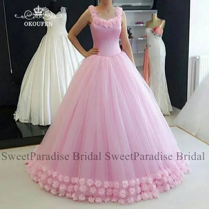 Золушки розовые платья Quinceanera с розами Пышное Платье трапециевидной формы сладкий 16 платье на свадьбу нарядные платья для девочек vestidos De 15 Anos