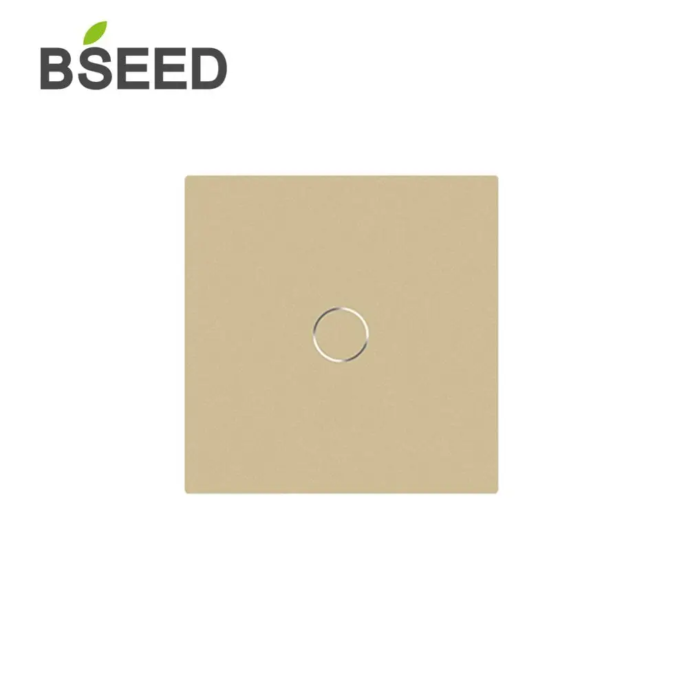 BSEED 벽 터치 조명 스위치, 소형 유리 패널, DIY 파트 1, 2, 3 갱, 커튼 조광기 패턴, 크리스탈 유리 부품, 47*47mm