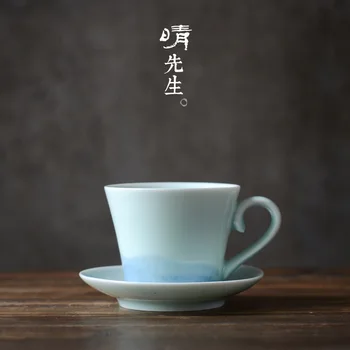 

Jindezhen Manual Ceramics Marc Cup Coffee Cup Hand Chinese Ink Distant Mountain Cup Originality Concise China Drink Tea Cup
